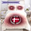 Denmark Football Printed Bedding 3 Piece Set Cozy Breathable Bed Cover Set as Housewarming Holiday Gift