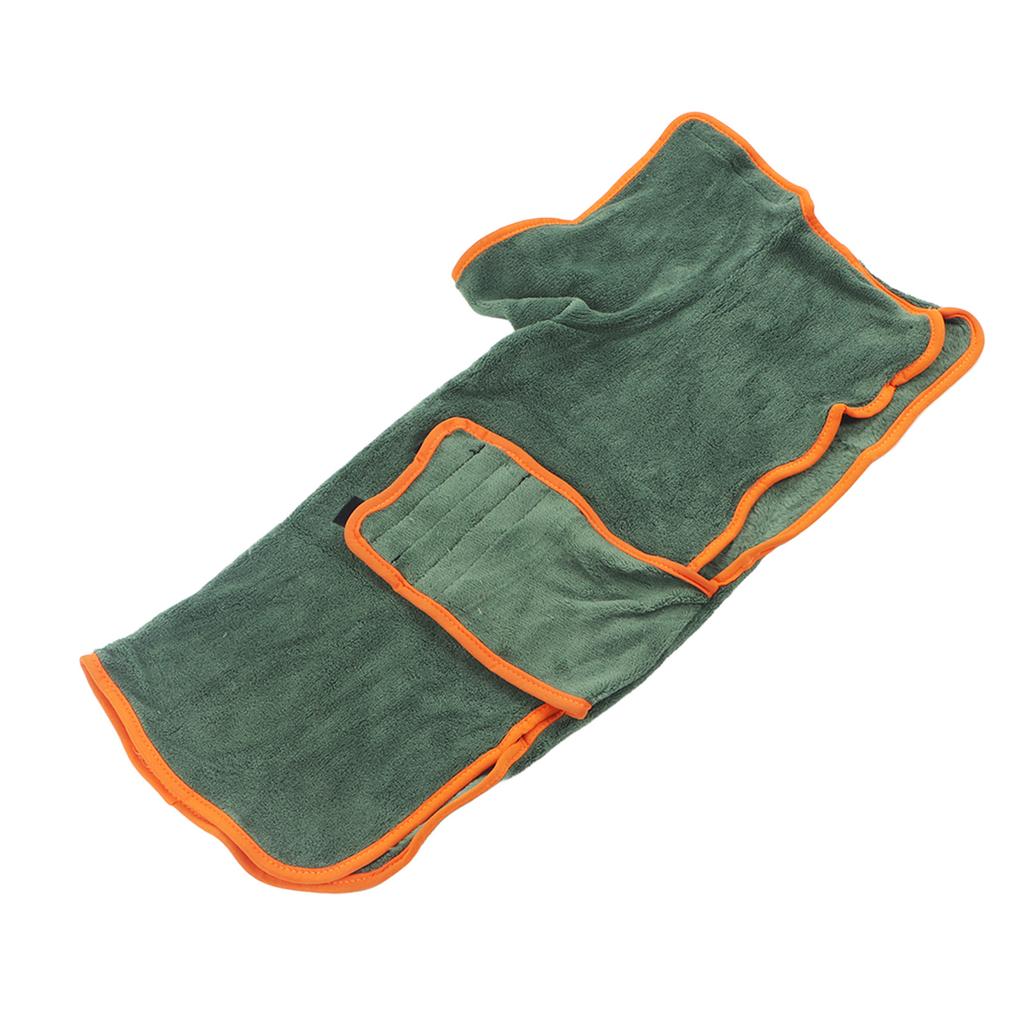 Халат для сушки собак, быстросохнущий, впитывающий воду, сохраняющий тепло, для щенков и больших собак, зеленый, размер L