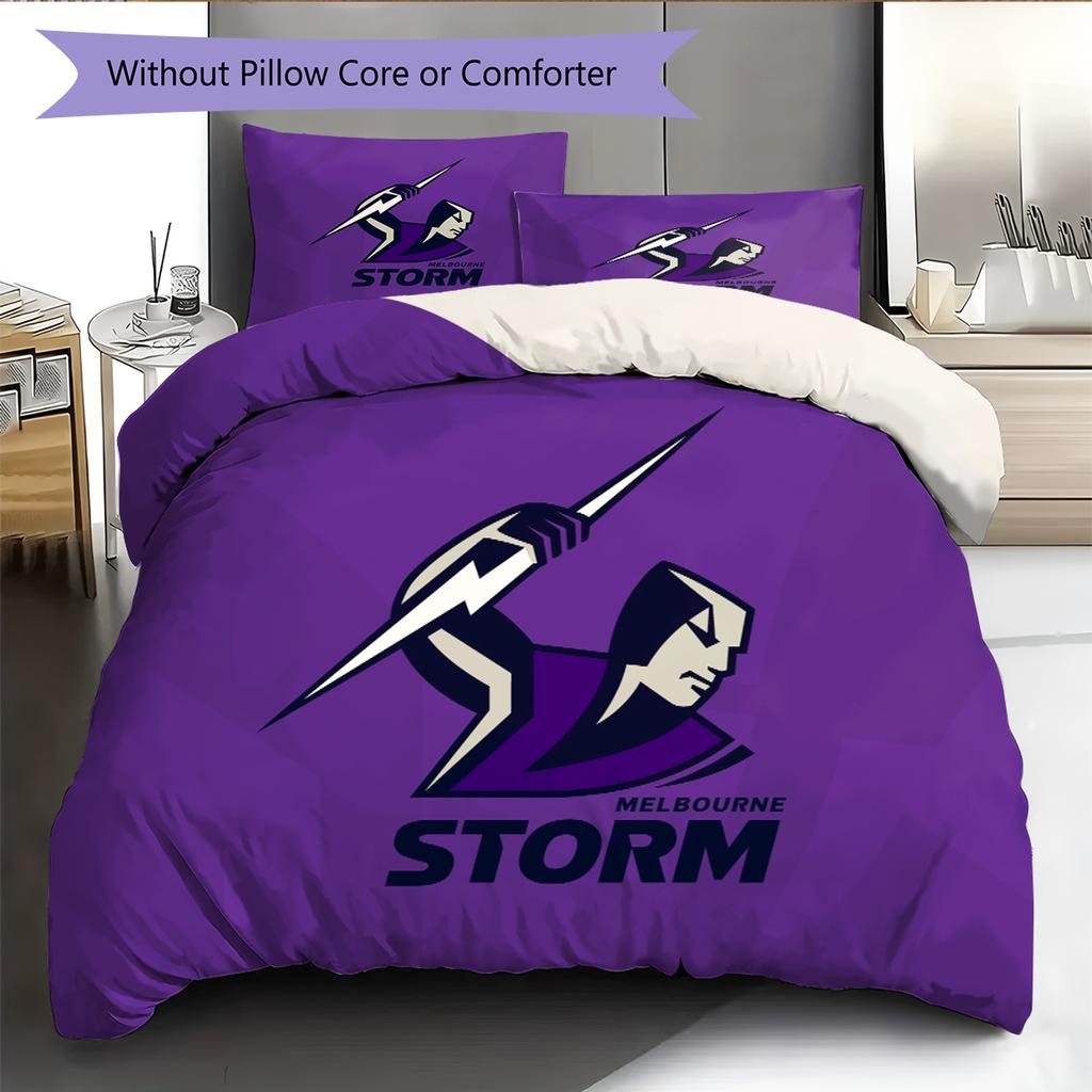 Melbourne Storm Pattern Bedding Home Decoration Birthday & Festival Gift (1 * duvet cover + 2 * pillowcase, without core)