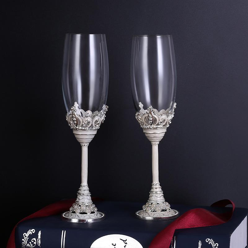 Креативный эмалевый хрустальный бокал для шампанского, набор бокалов для вина, бытовой кубок, бокал для игристого вина, подарочный винный набор