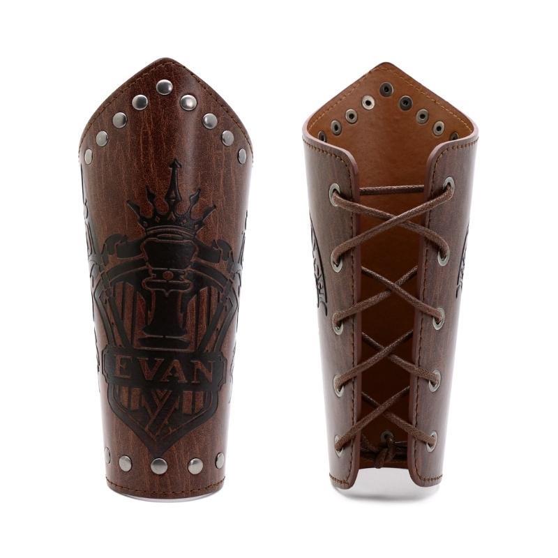 Кожаные наручи для взрослых, кожаные браслеты на предплечья, кожаные наручи-перчатки, браслеты на запястья, средневековые браслеты с пряжками для Хэллоуина, косплея, вечеринки