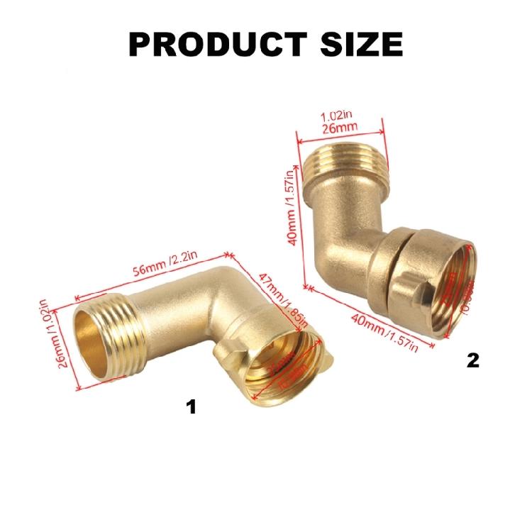 3/4 Inch Brass Anti Leak Hose Elbow Adapter with Built In Gasket Suitable for Garden and Outdoor Tubing Yard Irrigation