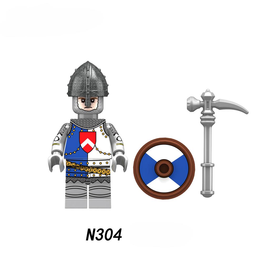 Средневековые войны роз, английские солдаты, строительные блоки, фигурки, мини-игрушка для детей N301 N302 N303 N304