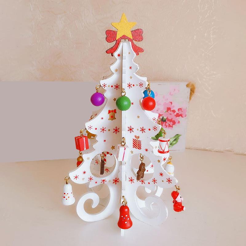 Creative DIY Wooden Christmas Tree Window Shop Mall Desktop Display Props Ornament Holiday Gifts Decoration Ornaments 2026