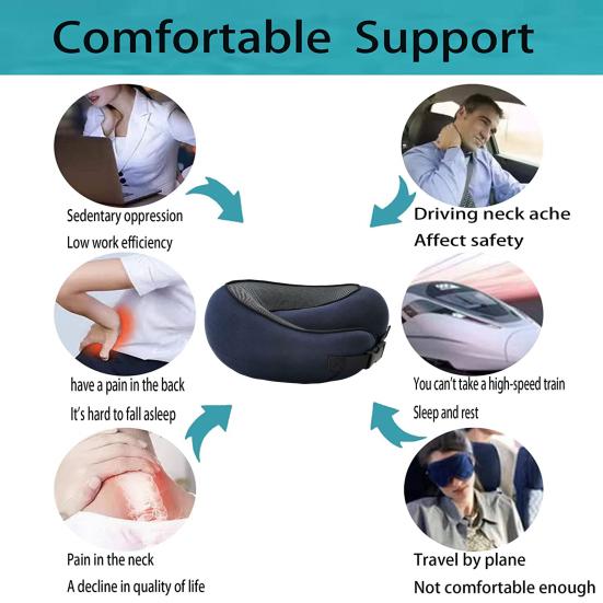 Практичная защита на 360 градусов Поддержка шейки матки Легкая U-образная дорожная подушка для шеи Trip Supply