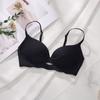 Сексуальные полые тонкие чашки без маркировки, собранные для сбора порока груди, анти-провисание, модный плиссированный удобный бесшовный бюстгальтер для девочек