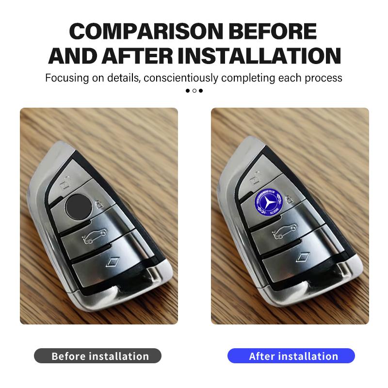 Car Key Sticker Logo 3D Metal Car Key Sticker Emblem For Mercedes Benz C180 C300 W124 W176 W177 C200 C260 GLC CLE CLA AMG MX5