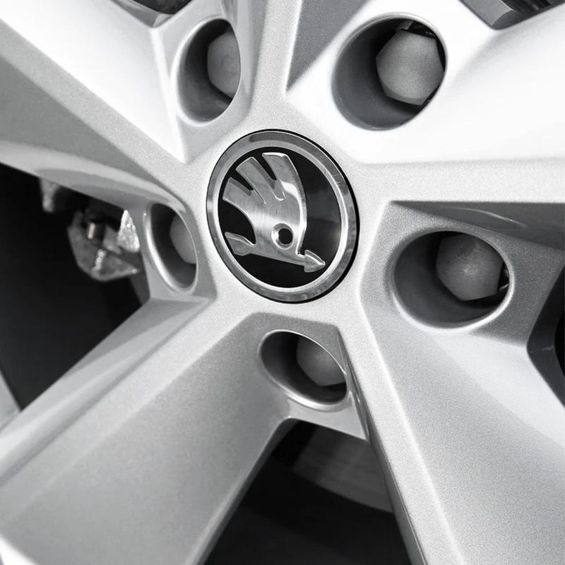 AAAJD1 4pcs 56mm 65mm 75mm 5JA601151A 1J0601171 3B7601171 Car Wheel Center Hub Cover Badge Emblem For Skoda Fabia Superb Rapid Yeti