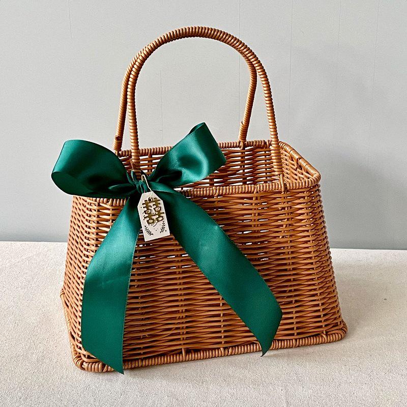 Подарочная корзина из ротанга ручной работы: Плетеный держатель для пикника и свадьбы