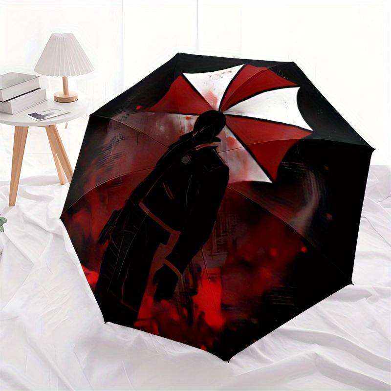 1pc Umbrella Corporation, Resident Evil Windproof Automatic Umbrella, Portable Folding design, Lightweight for Women/Men200