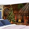 Снежная рождественская елка, гобелен, настенный домашний пейзаж, подарки Санта-Клауса, спальня, гостиная, домашний декор