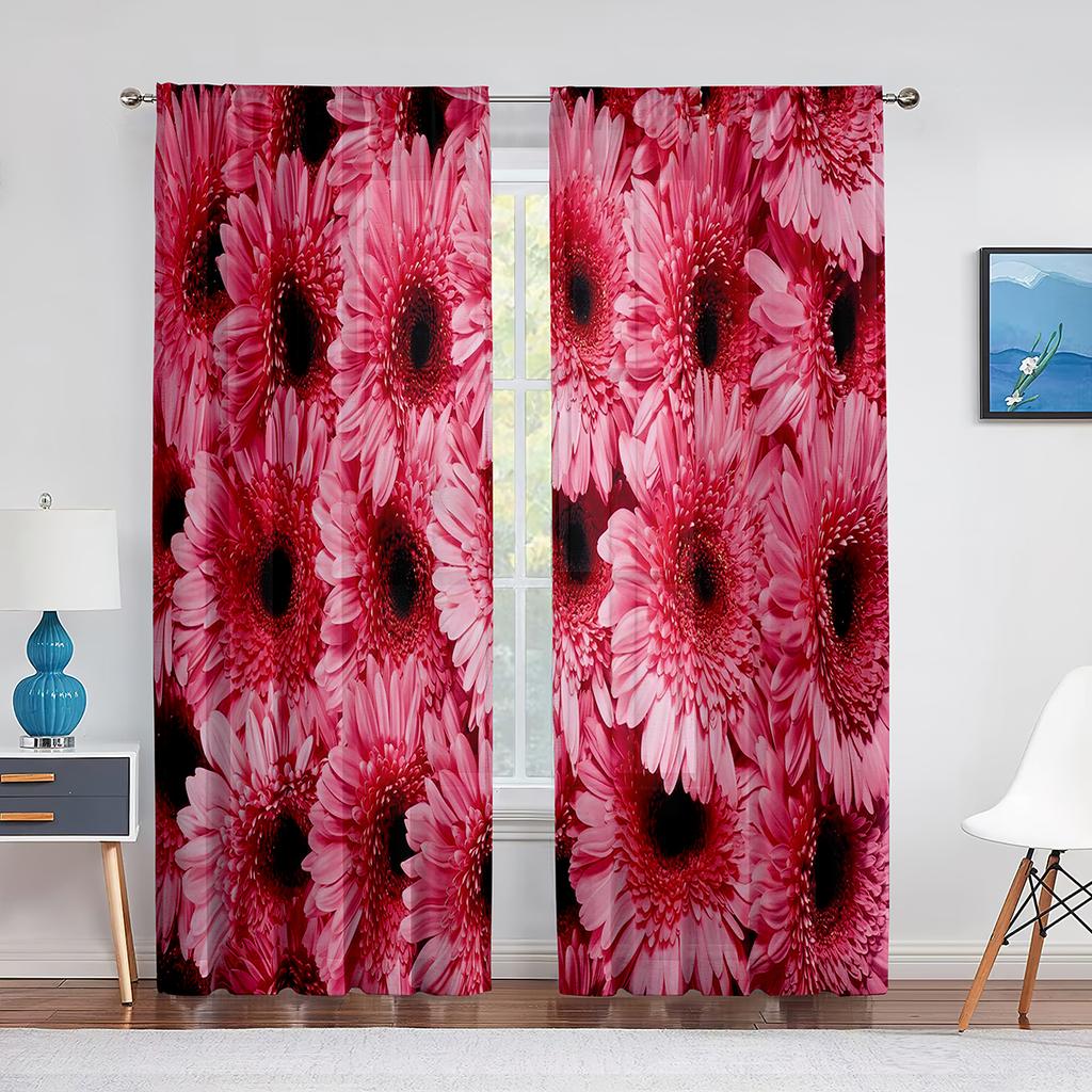 Весенние цветущие фиолетовые цветы, прозрачная вуаль, шторы для кухни, гостиной, спальни, современный декор, тюлевая занавеска, обработка окна