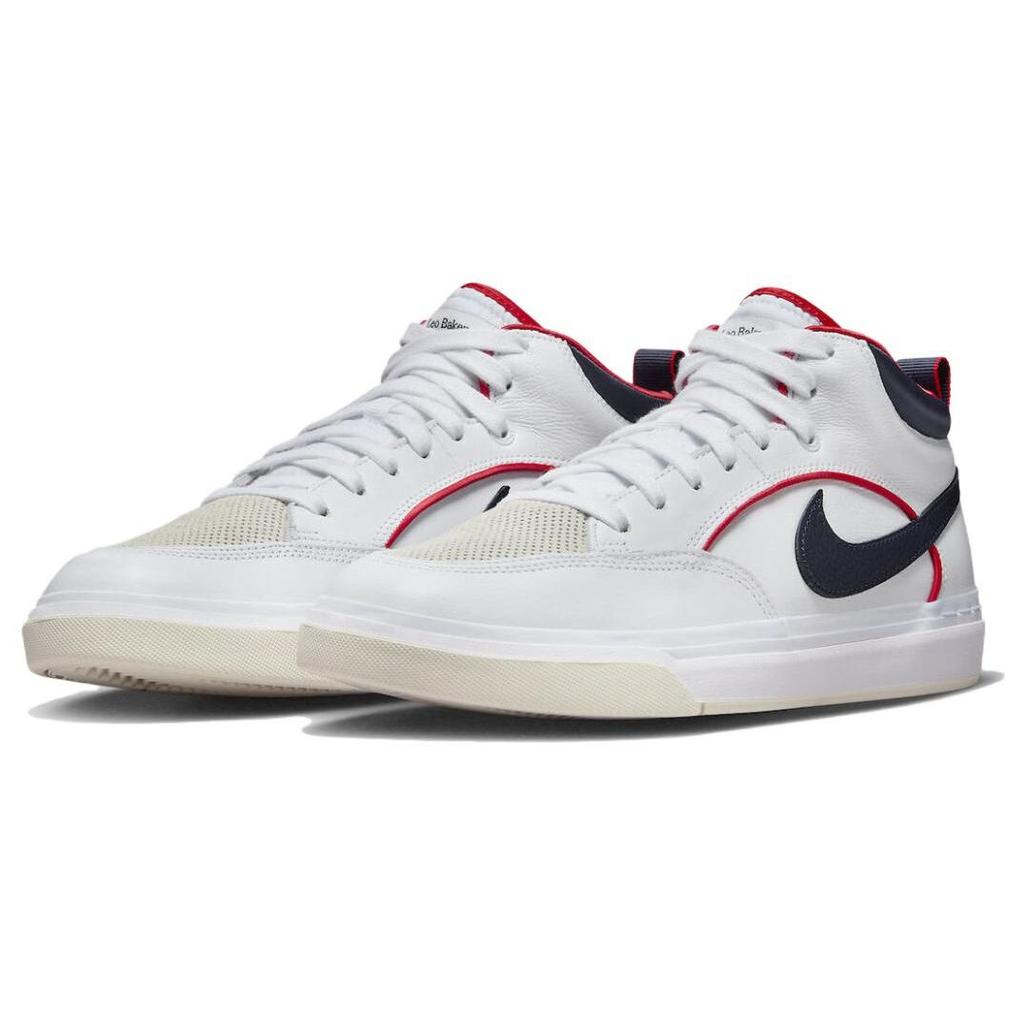 Nike React Leo SB White Midnight Navy Кроссовки унисекс Университет-красный FD0268-100
