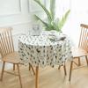 Cotton And Linen Round Tablecloth Elk And Green Christmas Tree Printed Dining Table Cloth For Home Garden Tea