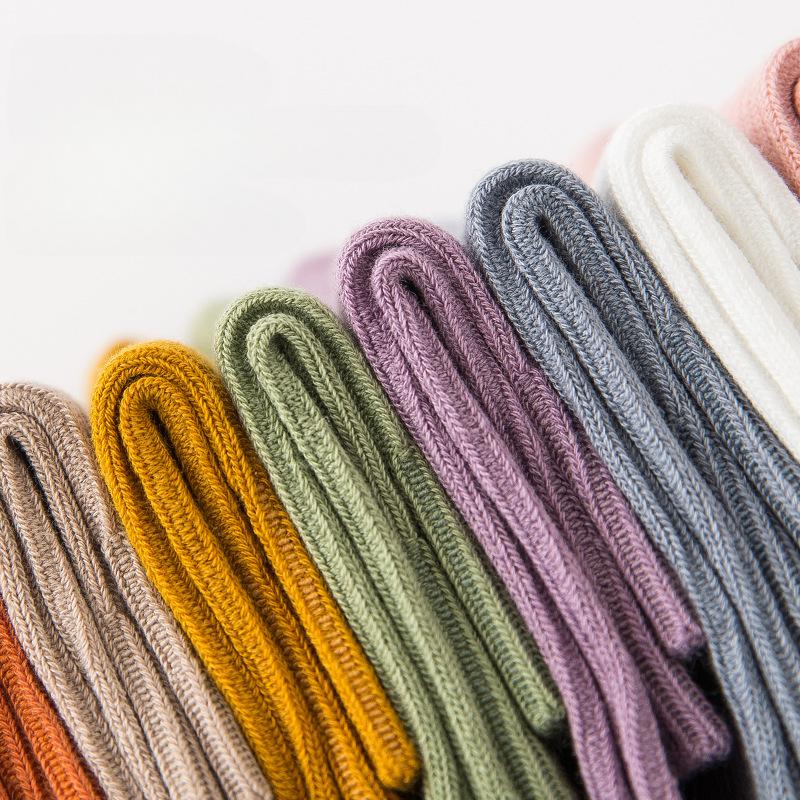 5 пар женских носков весна-лето чистый хлопок короткие носки однотонные двойные игольчатые стиль тонкие хлопковые носки средней длины