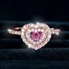 Сверкающее циркониевое сердце, обручальное кольцо для женщин, романтическое предложение, ювелирные изделия, цвет розового золота, подарок