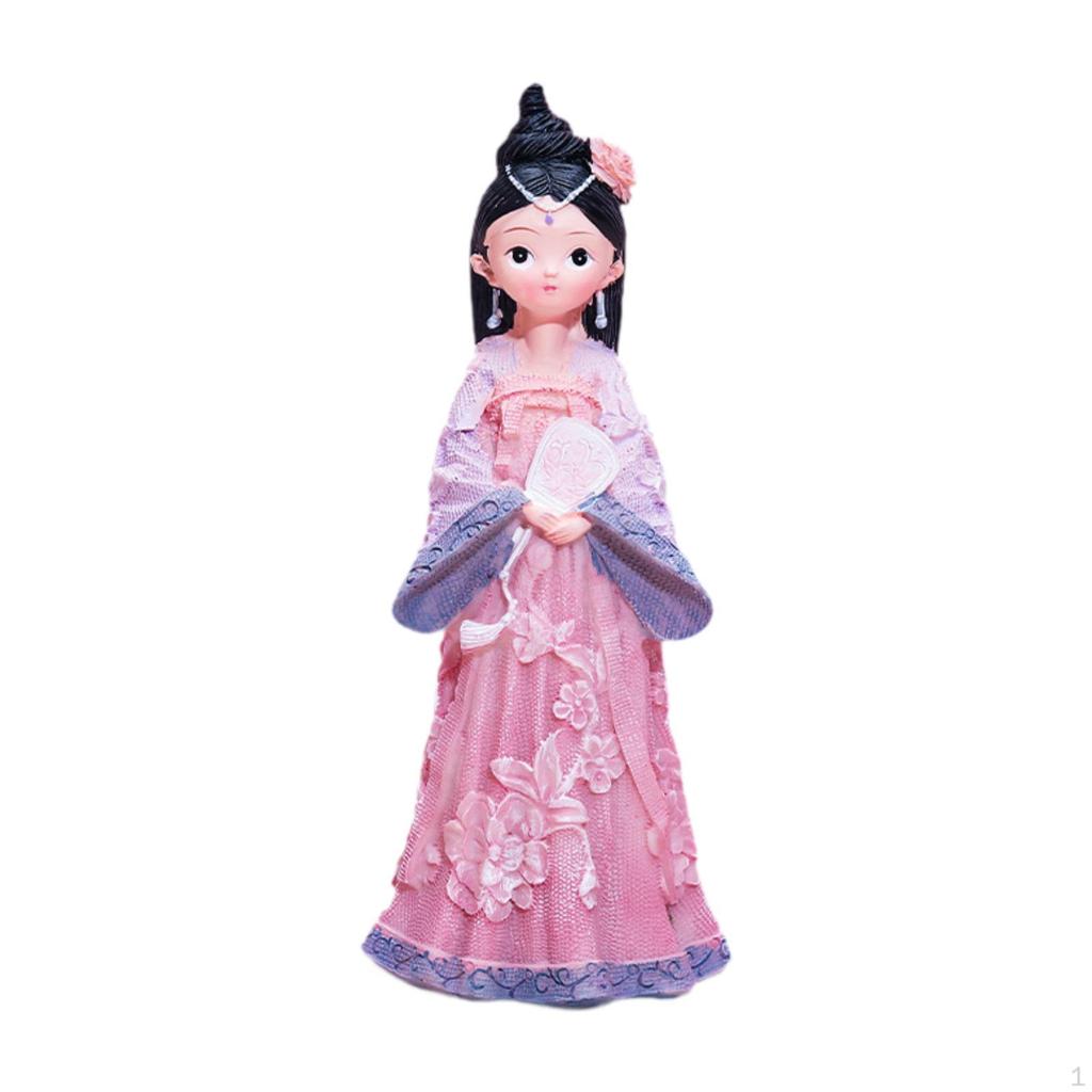 Статуэтка древней китайской девушки, кукла в ханьфу, фигурка из смолы ручной работы, подарок для гостиной и рабочего стола