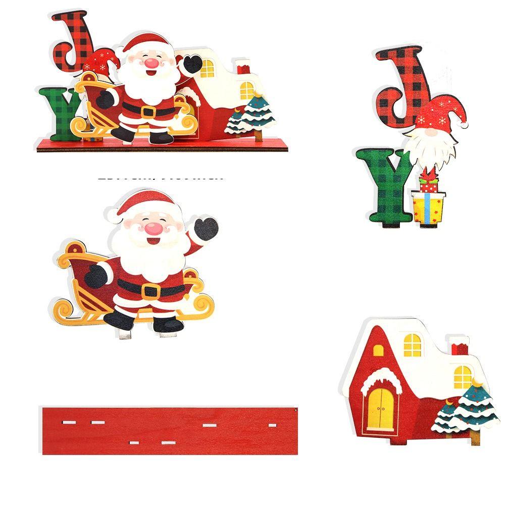 Santa Claus Reindeer Christmas Table Sign Funny Merry Christmas Decor  Home Christmas Decoration