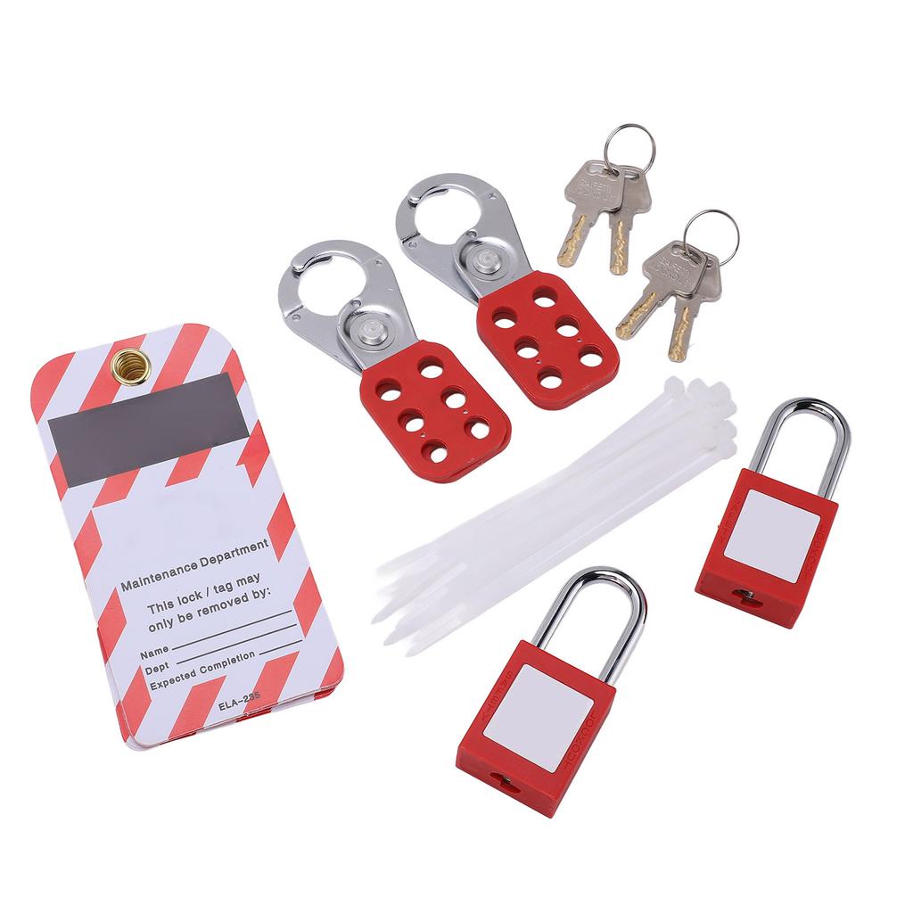 Electrical Lockout Tagout Kit Tag Hasp Safety Padlock Set Rustproof for Lock Out Tag Out Station