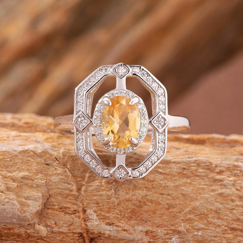 Sapphire Topaz Peridot Aquamarine Natural Color Treasure Ring Women'S Set S925 Silver Earrings