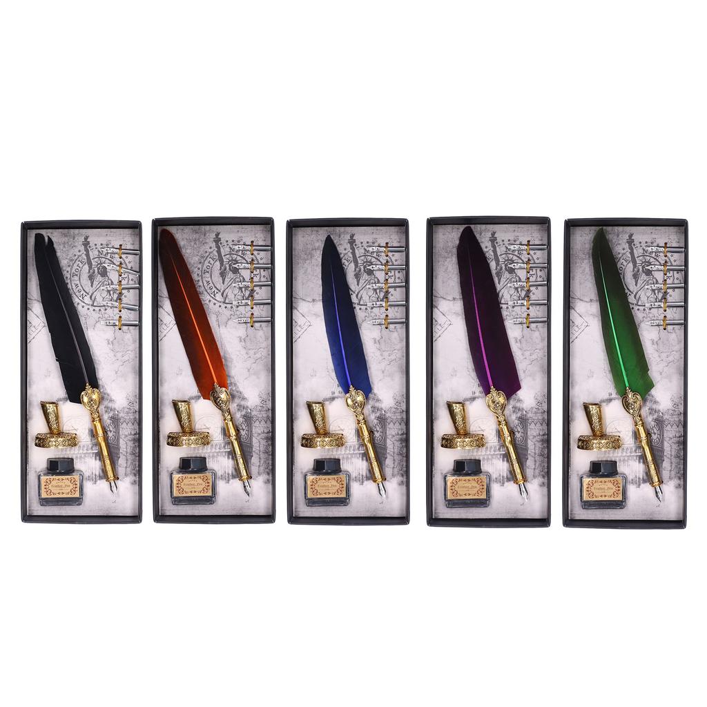  Ручка Изысканная винтажная элегантная нержавеющая сталь плавно пишущая износостойкая ручка-гусиное перо