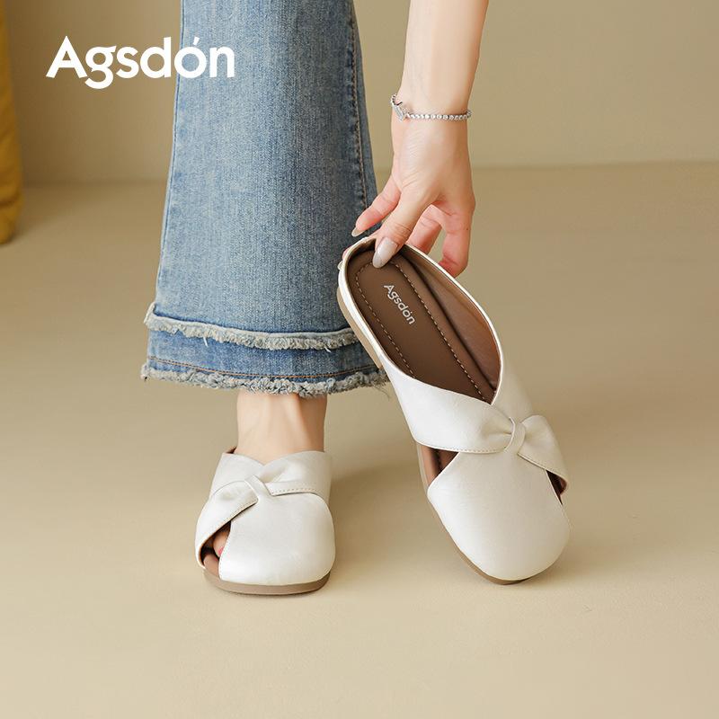 Augustine bag head half slippers women's 2025 new summer wear with skirt one pedal cold slippers for pregnant women