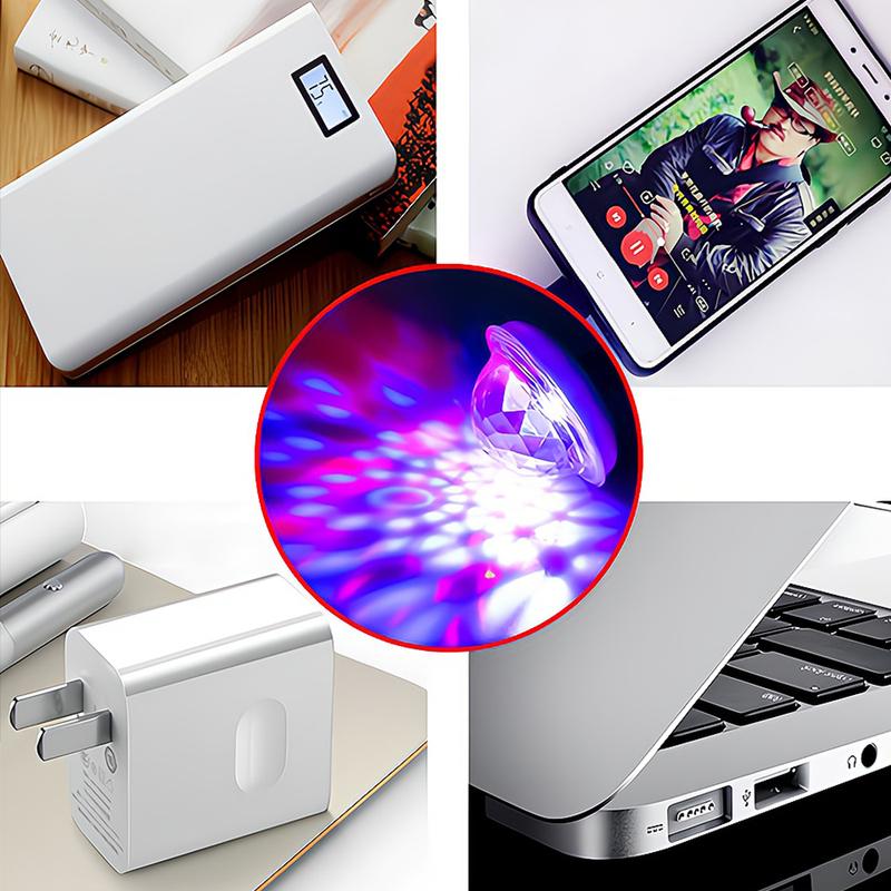 1pcs USB Dj Lantern Led Bar Night Light LED RGB Discos Stageing Projector Welcome Micro Crystal Ball Sound Party Atmosphere Lamp