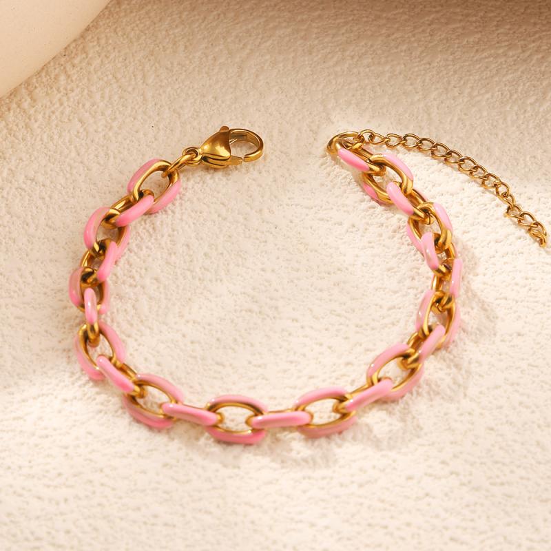 Cuban Link Titanium Steel Bracelet 18K Gold Stainless Steel Fashionable Non-Fading High-End Feeling Jewelry Accessory