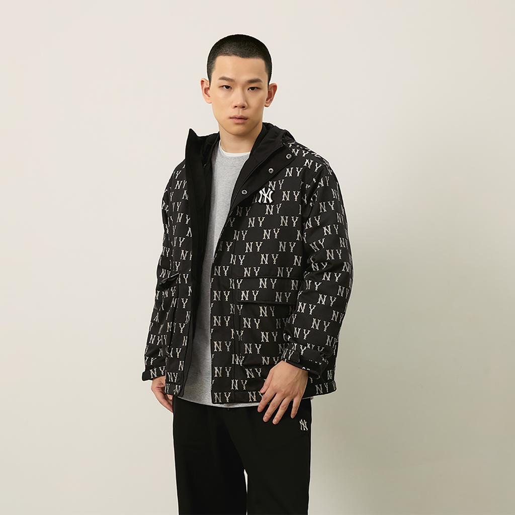 New MLB MONOGRAM Collection New York Yankees FW24 Windproof Jackets & Coats Puffer Jacket Unisex Black 3AWJM0646-50BKS