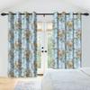 2Pcs Floral Botanical Print Curtains Natural Flowers Farmhouse Drapes Living Room Bedroom Kitchen Decoration Blackout Curtains