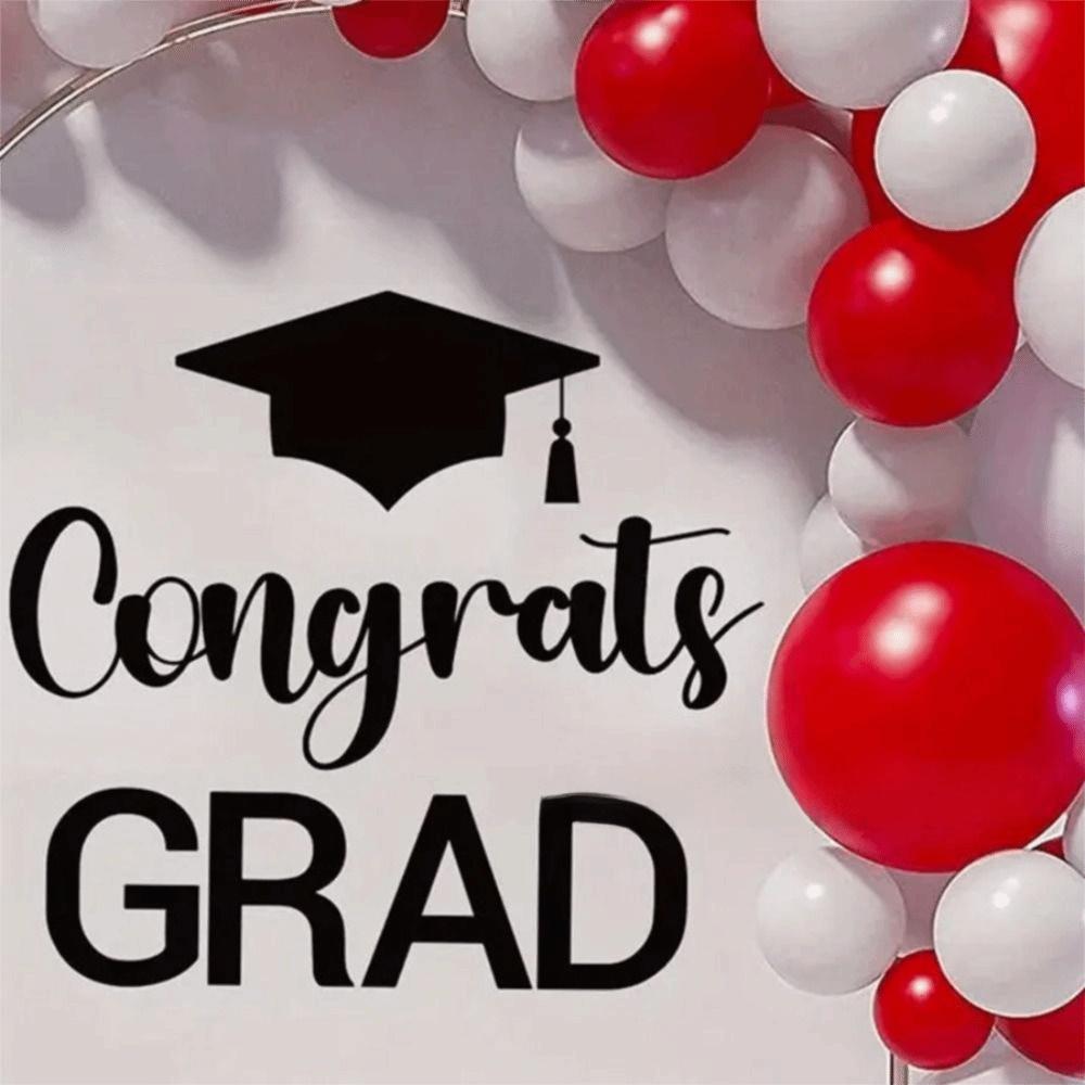Felt Material Graduation Sailboard Stickers Self Adhesive Decorations Congrats Grad Letter Sign Sticker Multi-functional