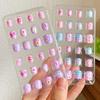 24Pcs Kids Fake Nail Kawaii Kids Fake Nail Art Stickers Set Creative DIY Nail Kit for Nail Decorations