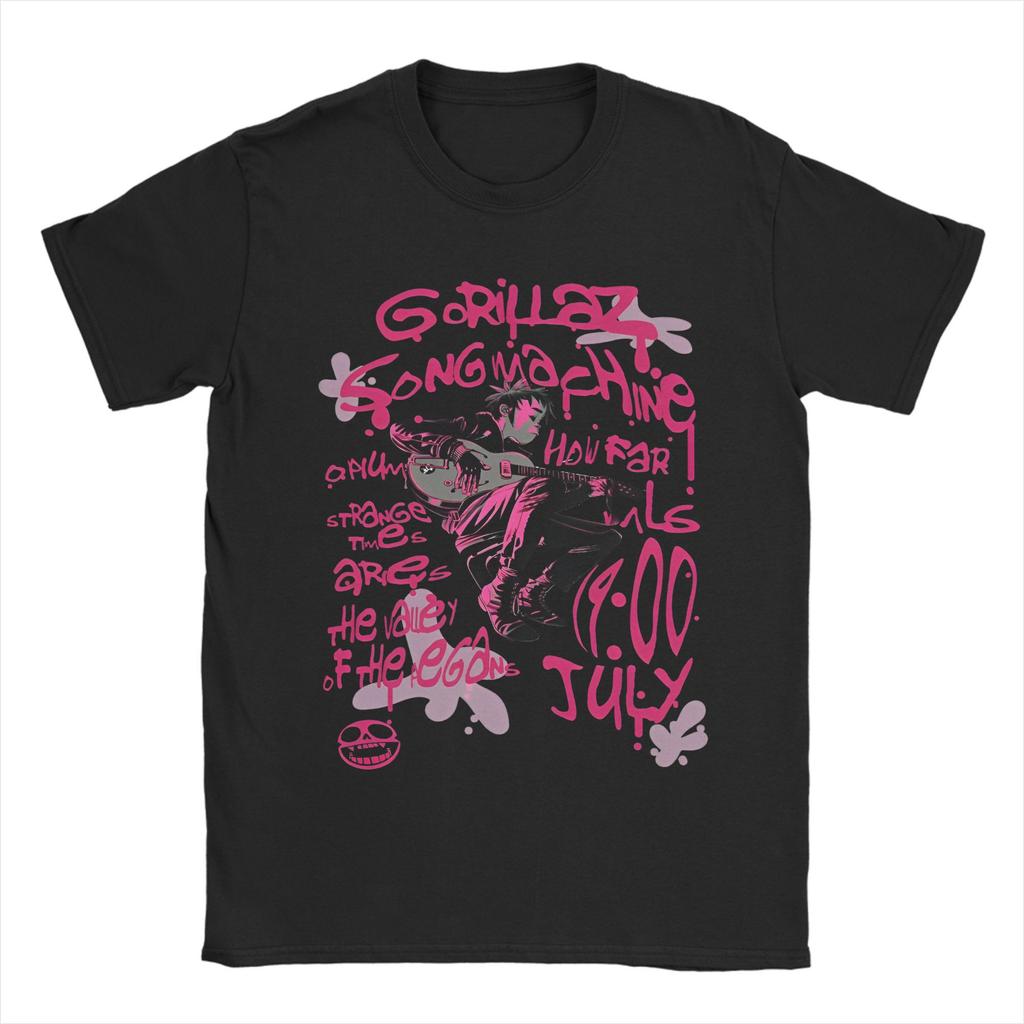 Music Band Gorillaz Punk Rock T-Shirt Summer  Harajuku T Shirts Men Cotton Round Neck Plus Size 5XL Tees Short-Sleeve Tshirt