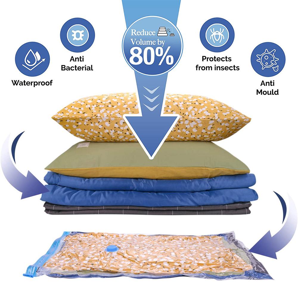 Вакуумные пакеты для хранения, пакет для экономии места, вакуумный пакет для хранения одежды, одеял, дорожное хранение, многоразовые пакеты с двойной застежкой-молнией