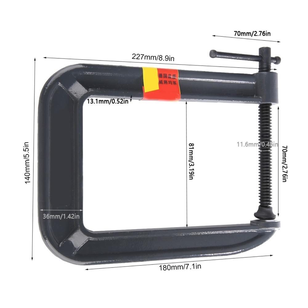 Steel Construction Heavy Duty C Clamp Gray G Type Clamping Device Deep Throat C Clamp Woodworking