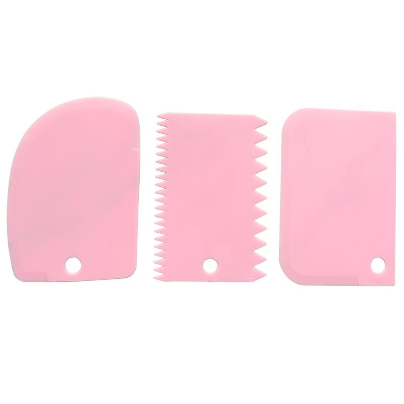 3Pcs/Set Dough Icing Fondant Scraper Plastic Cake Baking Cream Modelling Tool