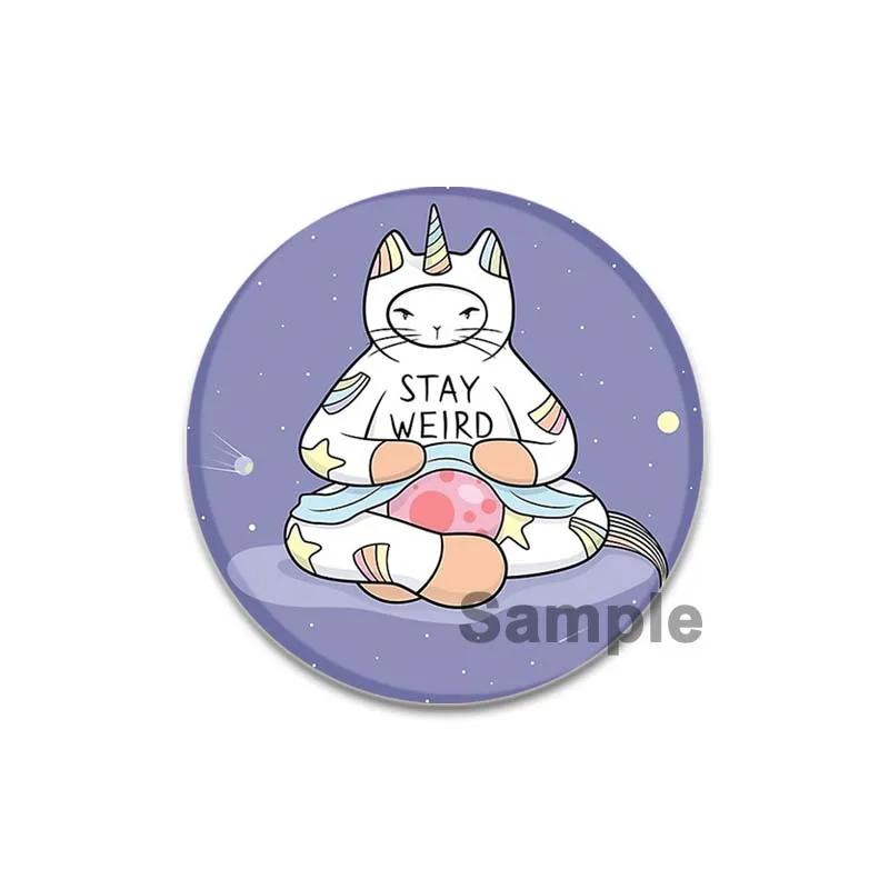 32/44/58 мм мультяшные животные значки на лацкан татуировка кошка эмаль булавка броши для рюкзака декоративные значки из сплава металла ювелирные изделия подарок