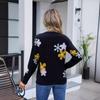 Autumn and Winter Women's Sweater Printed Pullover Sweater Flower Sweater
