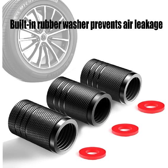 American Flag Tire Valve Stem Caps, Aluminum USA Caps Black, Universal Dust Proof Covers for Cars Trucks Bikes Motorcycles Bicycles Corrosion