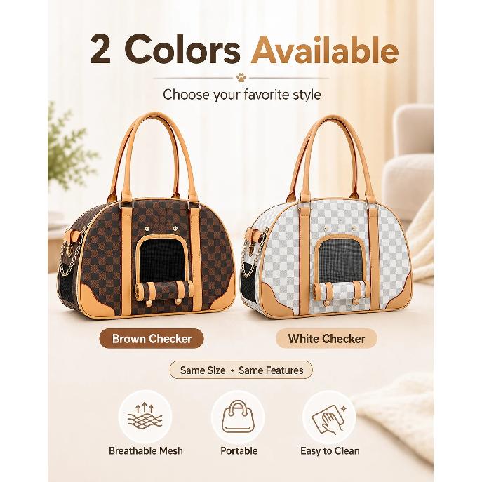 Multifunctional Casual Pet Carrier, Stylish Breathable Portable Shoulder Bag for Cats & Small Dogs, Fit for Teddy, Bichon Frise