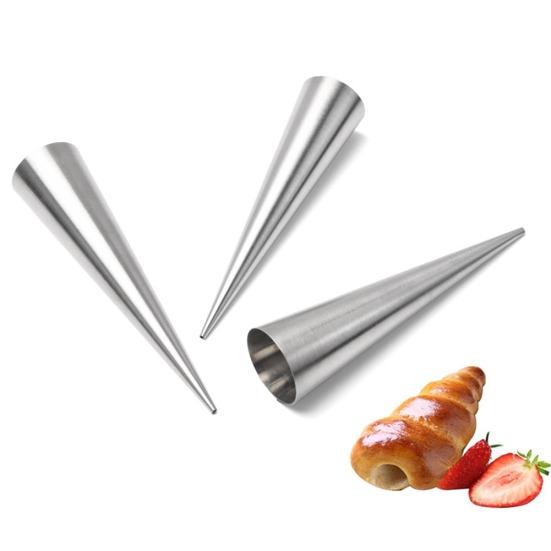 Конус из нержавеющей стали, заостренная форма, спиральная форма для круассана, хлеба, трубка, инструмент для выпечки