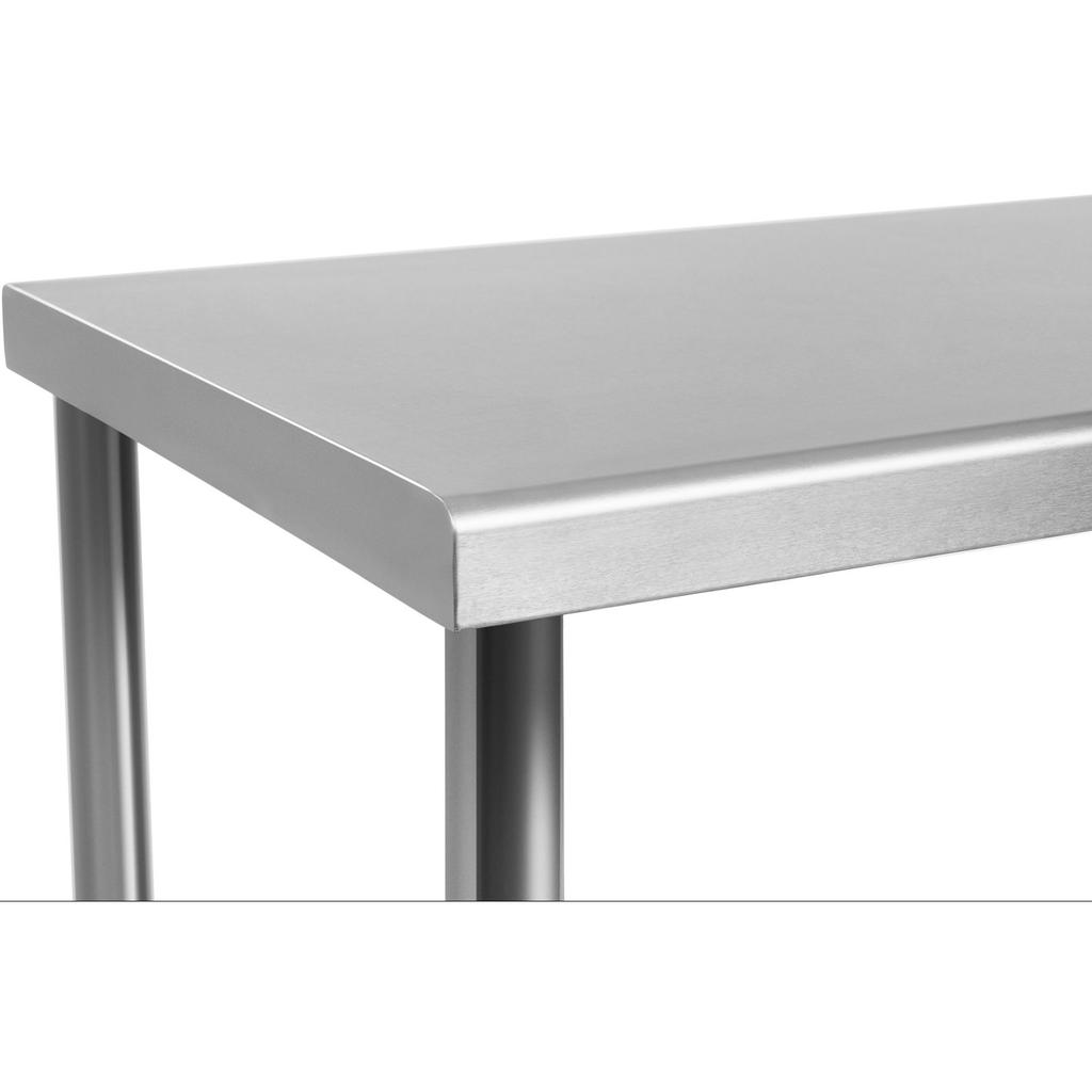 Kitchen table, stainless steel worktop, bottom shelf, 120x70cm