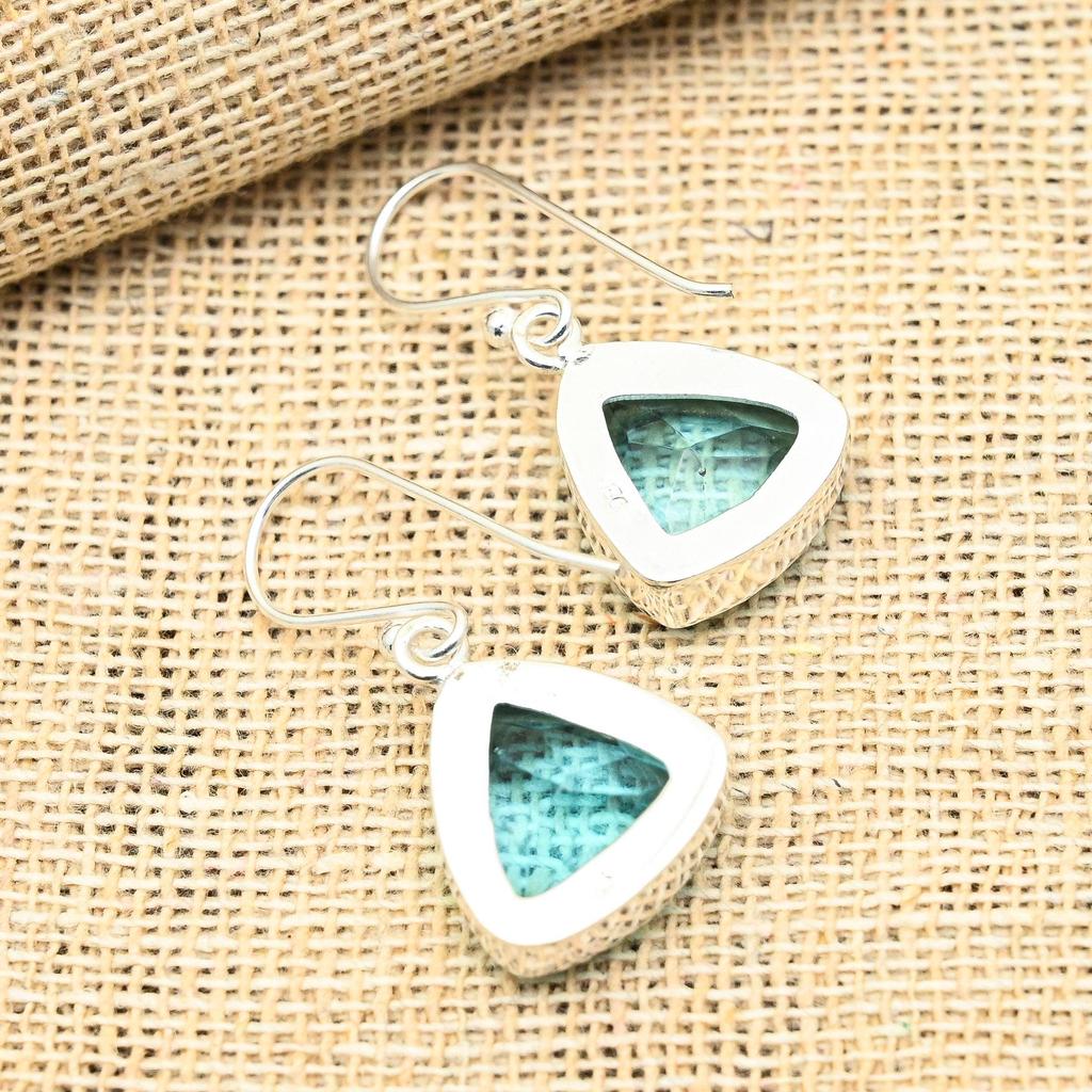 Прекрасные серьги из чистого серебра 925 пробы с драгоценным камнем ручной работы для свадебного подарка