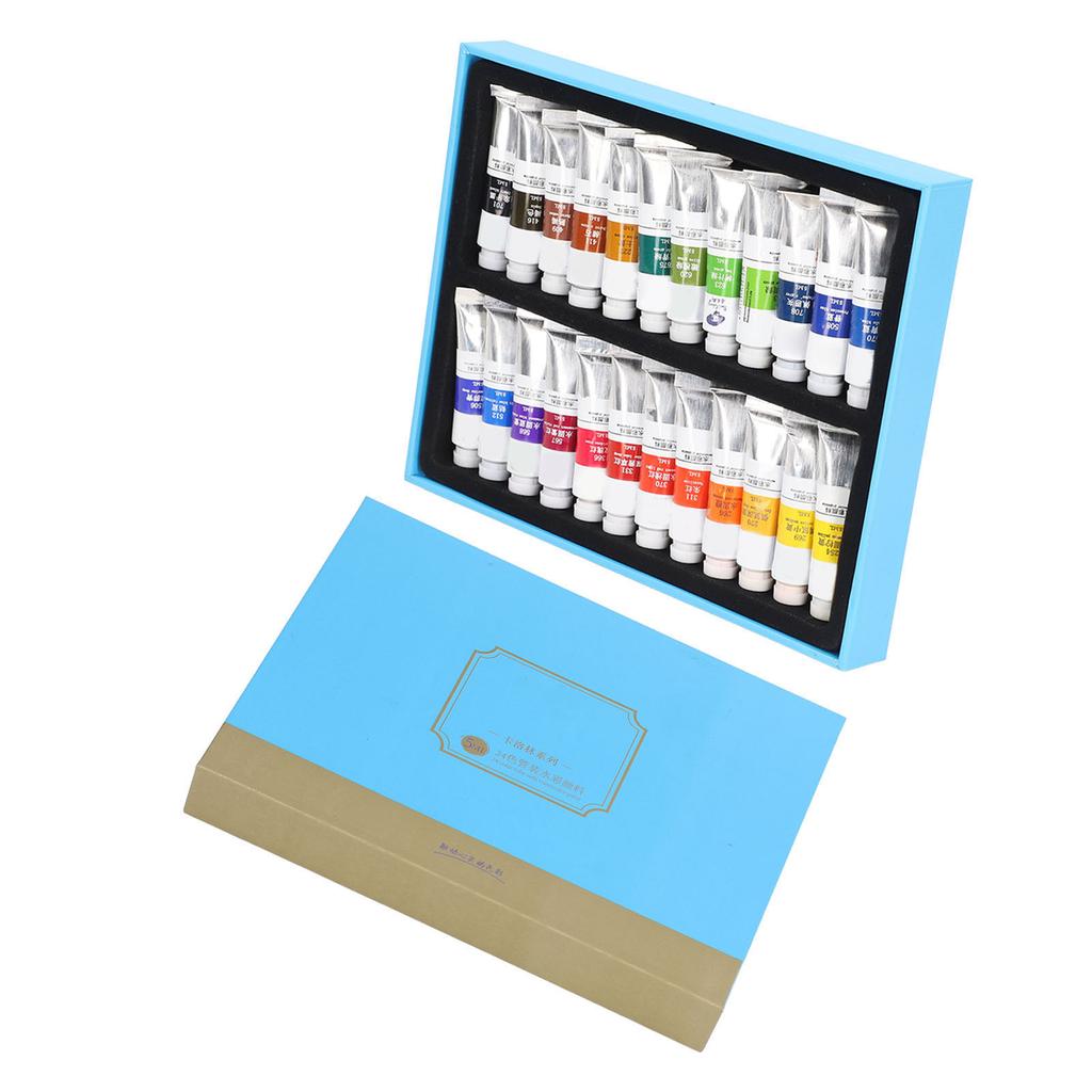 Набор акварельных красок в тюбиках 5 мл, прозрачный пигмент, быстросохнущий, многоразовый, легко смешивается, высокая насыщенность