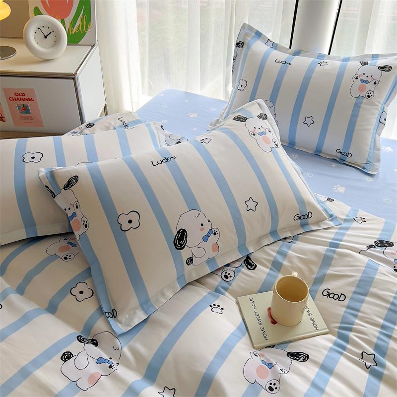 100% Cotton Twill Pillowcase Set - 2 Pieces, 48x74cm, Suitable for Single Student Dormitory.