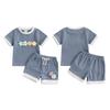 Toddler Girl Summer Waffled Clothes 3D Flower Short Sleeve Round Neck Tops Elastic Waist Shorts Outfit