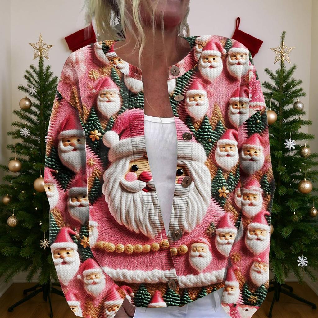 Women'S Christmas Sweater Cute Fun Christmas Sweater Fall And Winter Long Sleeve Knitted Sweater