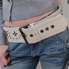 Vintage Leather Waist Belt Gothic Dress Jeans Belt Niche Women's Rivet Belt  Waist-Cinching