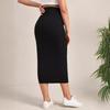 Однотонная юбка для беременных с высокой талией - Модный европейский и американский стиль