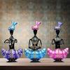 Metal Figurines Handcrafted Pagdi Musicians Set of 3 Vibrantly Coloured Wrought Iron Statues for Home, Living Room, Office and Gifts